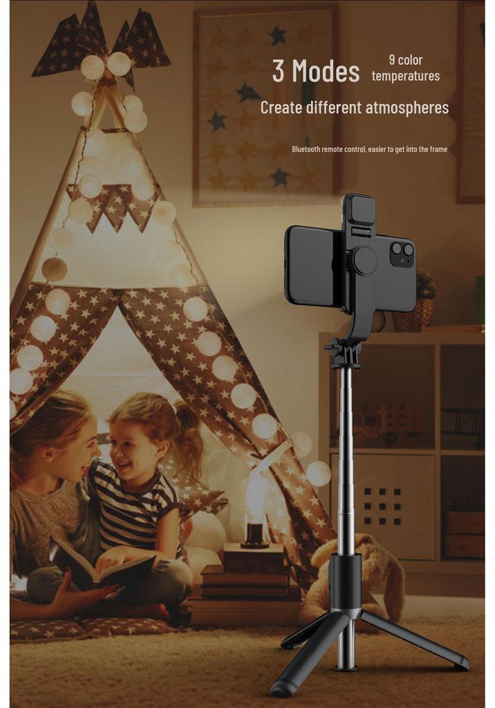 Q02S Bluetooth Anti-Shake Extendable Travel Tripod & Selfie Stick for Phone Photography and Live Broadcast