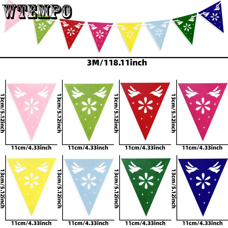 WTEMPO Cinco De Mayo/Mexican Party Banners Carnival Event Decor Día De Muertos Indoor Outdoor Cultural Activity Supplies Day of The Dead Hanging Flags