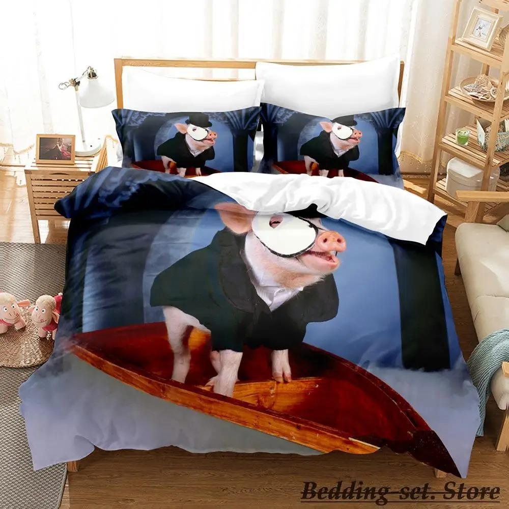 Funny Pig Bedding Set Single Twin Full Queen King Size Bed Set Aldult Kid Bedroom Duvetcover Sets Anime Parure De Lit Bed