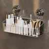 1PC Suction Cup Non-punching Rack Toilet Bathroom Wall-mounted with Hook Storage Rack Toiletries Storage Box