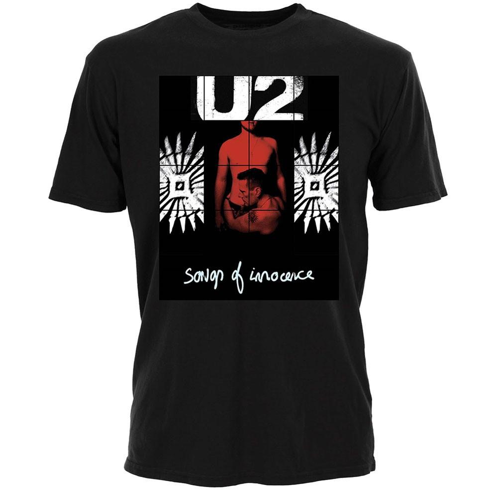 Men s U2 Songs of Innocence Red Shade Slim Fit T-shirt Large Black M