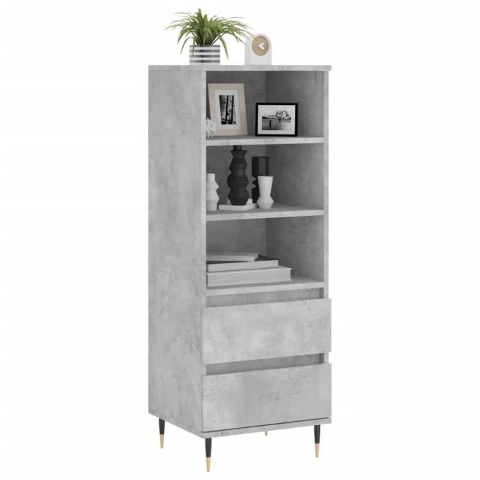 VidaXL Buffet haut Gris béton 40x36x110 cm Bois d'ingénierie 831504