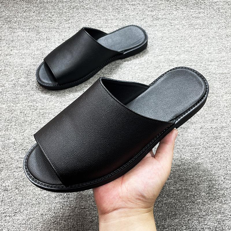 

2025 новые летние мужские сандалии корейская версия мужских кожаных сандалий дышащие повседневные шлепанцы сандалии двойного назначения пляжная обувь прилив 46