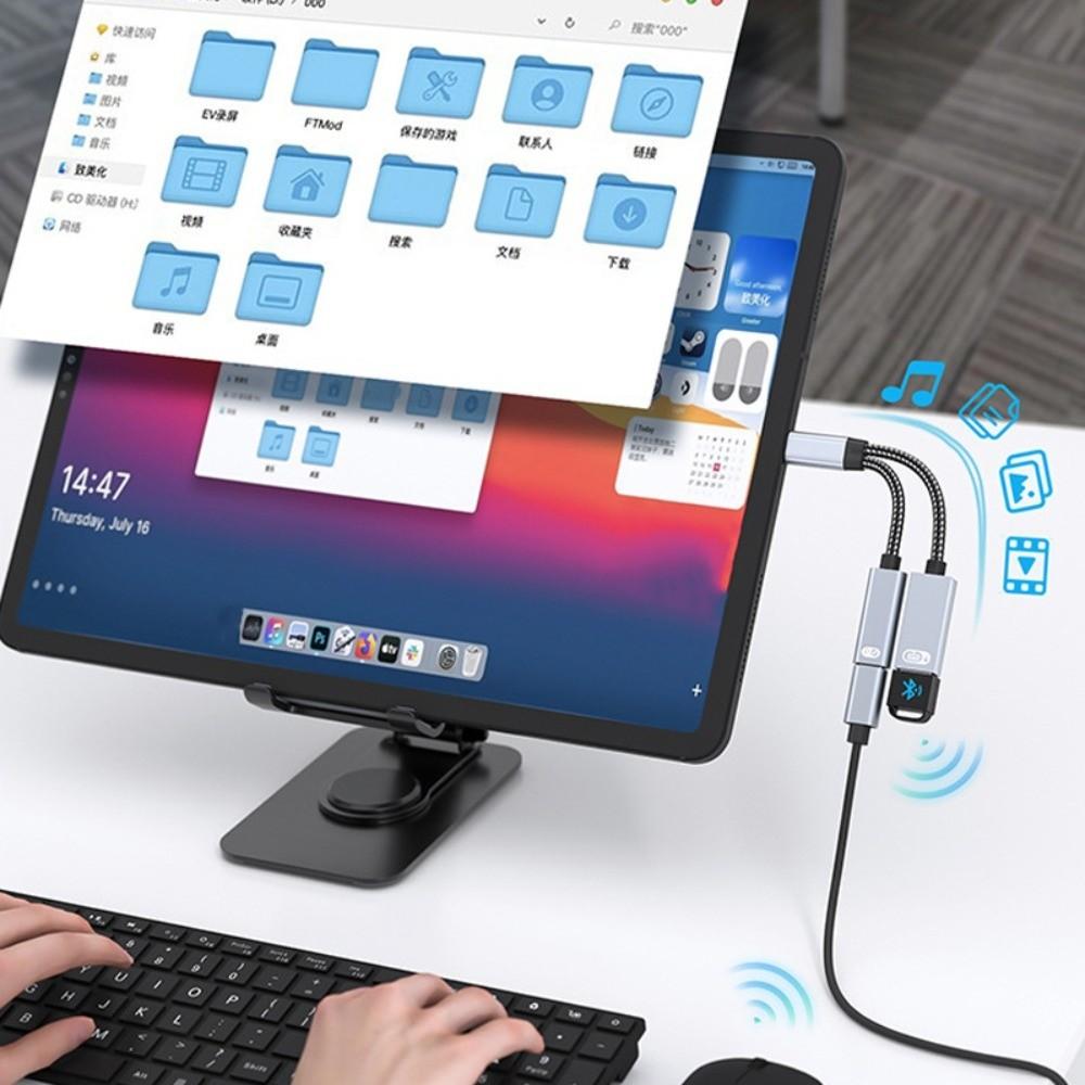 PD60W 2 In 1 Type-C To USB OTG Adapter Multifunction Type C 2-in-1 Multifunctional Adapter  Mouse