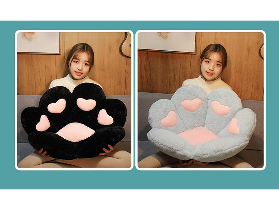 Half-Surround Bear Paw Cushion - Faux Rabbit Fur Cat Paw Sofa Tatami Cushion