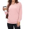 Women's V-Neck Hooded Sweatshirt with Front Pocket, Casual Pullover