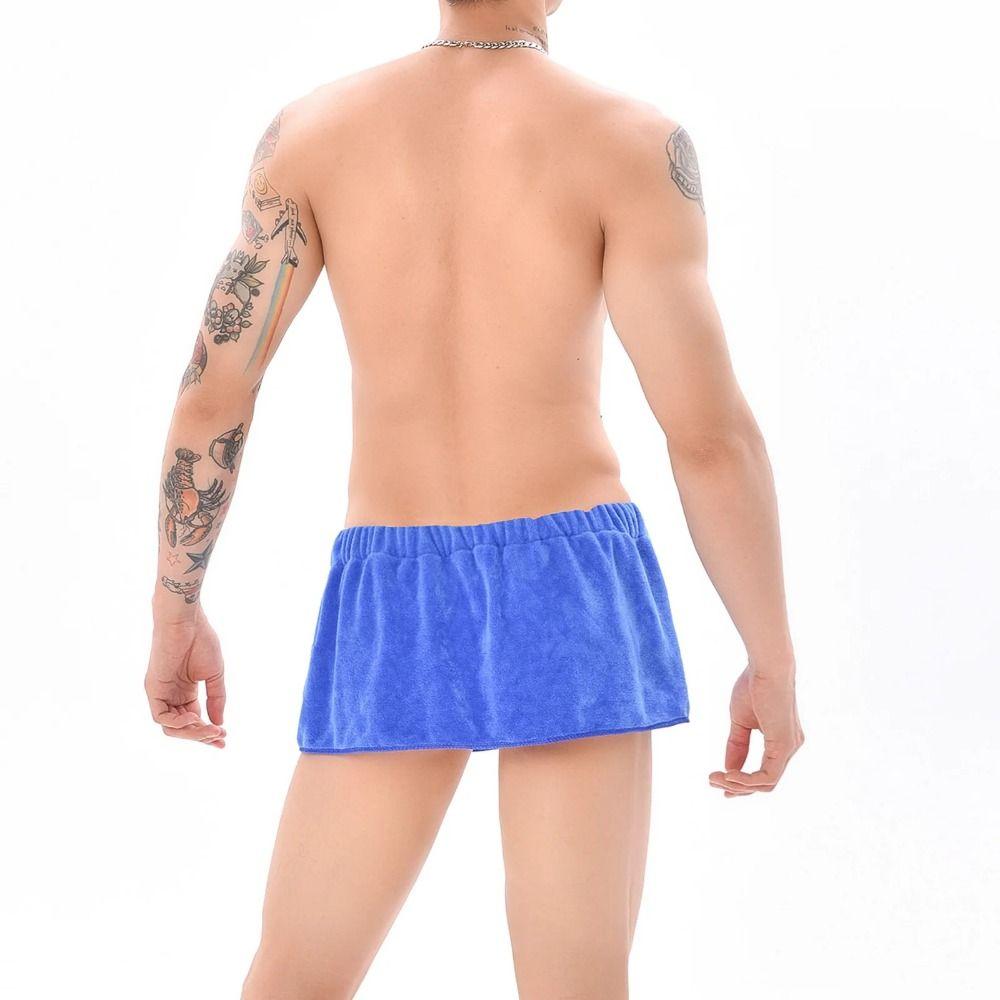 Long Shower Towel Solid Color Short Towel Pant Soft Men Wearable Bath Towel Home