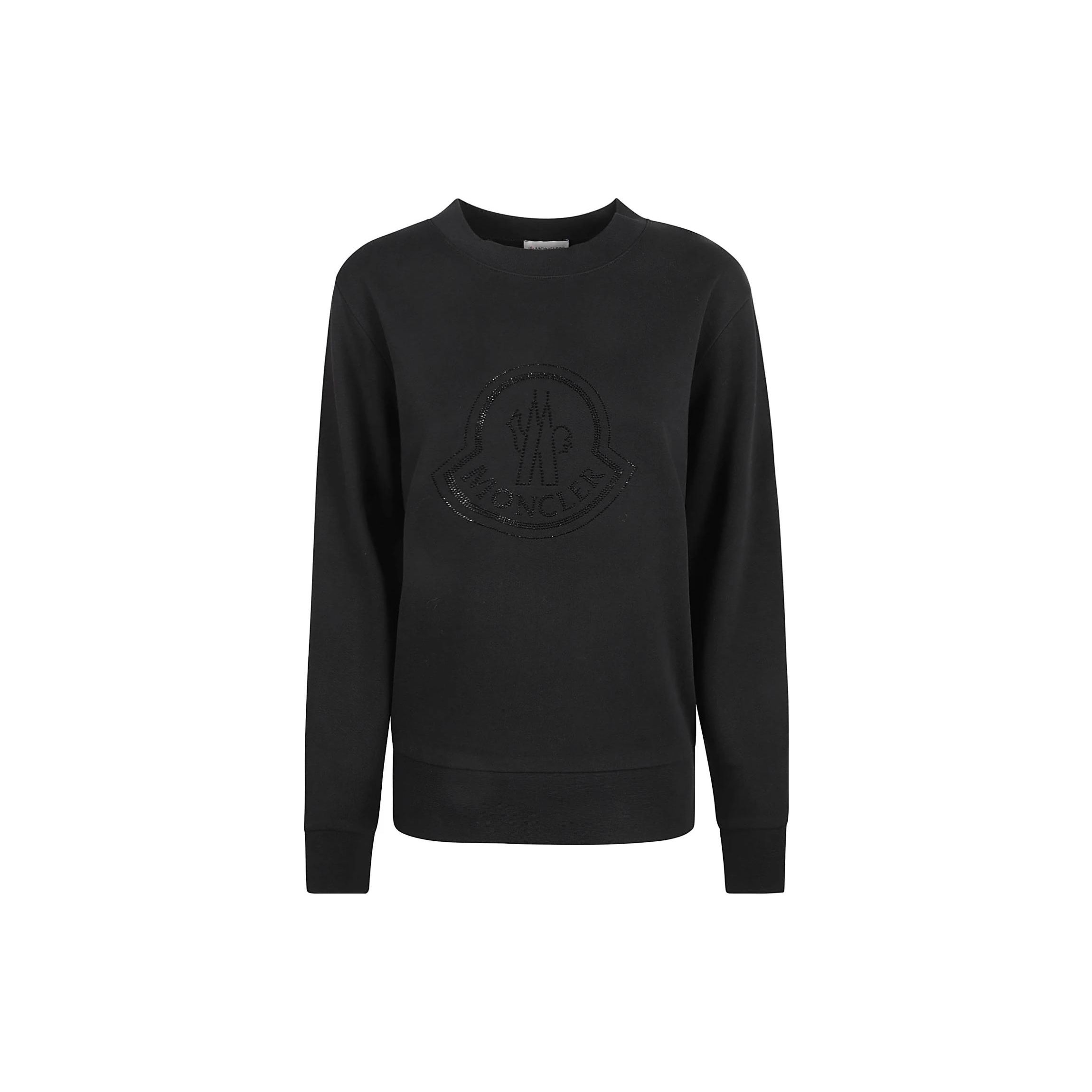 Moncler Kristal Strass Patroon Ronde Hals Losse Sweater Dames sweater Zwart I20938G00053899TR999 S black