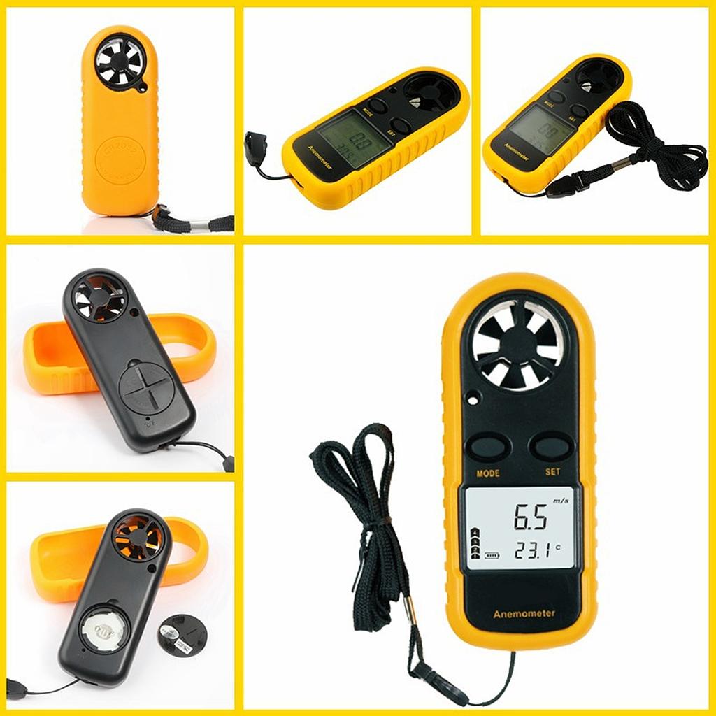 Wind Speed Meter Digital Anemometer Handheld Wind Temperature Measuring Instrument