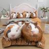 3D Guinea Pig Duvet Cover King Queen Lovely Hamster Bedding Set For Kids Boy Girl Animal Pet Mouse 2/3pcs Polyester Quilt Cover