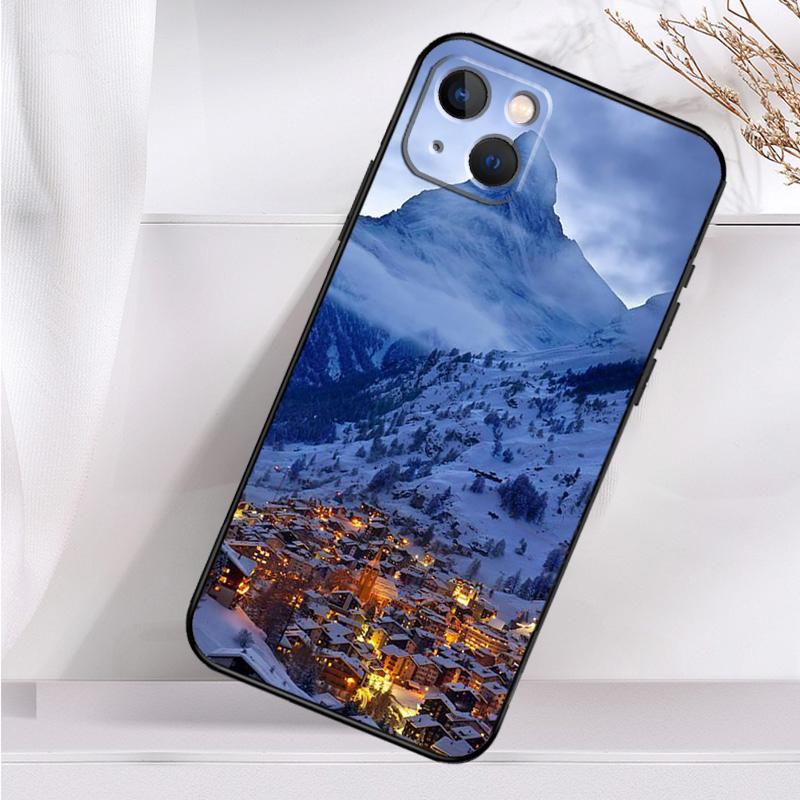 Zermatt Matterhorn Swiss Mountain Hülle für iPhone 14 16 15 Pro Max 11 12 13 Mini 7 8 Plus X XR XS MAX Weiche stoßfeste Hülle