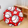 1 Stück Automatischer Faltregenschirm - Baseball-Muster, Tragbares & Faltbares Design mit 8 Speichen, Weihnachts-Geburtstagsgeschenke