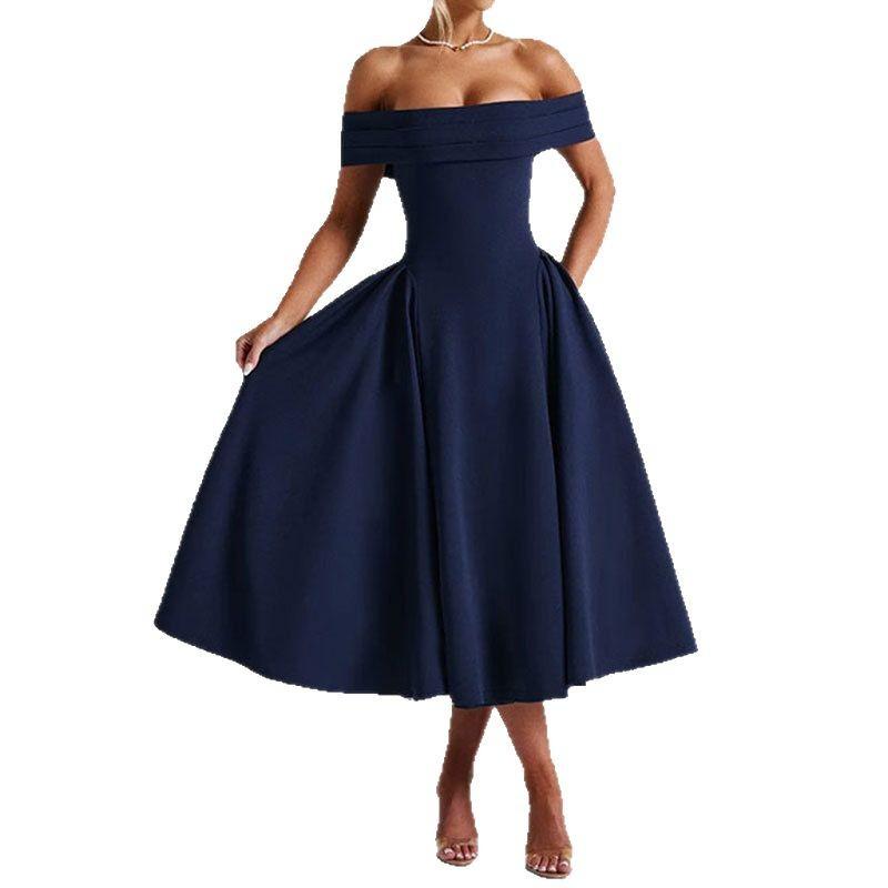 Women's clothing, new spring models in Europe and America, elegant temperament, tube top, shoulder dress, dress