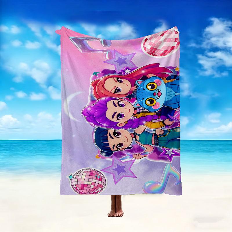 [1pc Kpop Demon Hunters Blanket] All-Season Blanket - Cozy Blanket for Sofa Couch Home Decoration, Digital Printed Nap Blanket