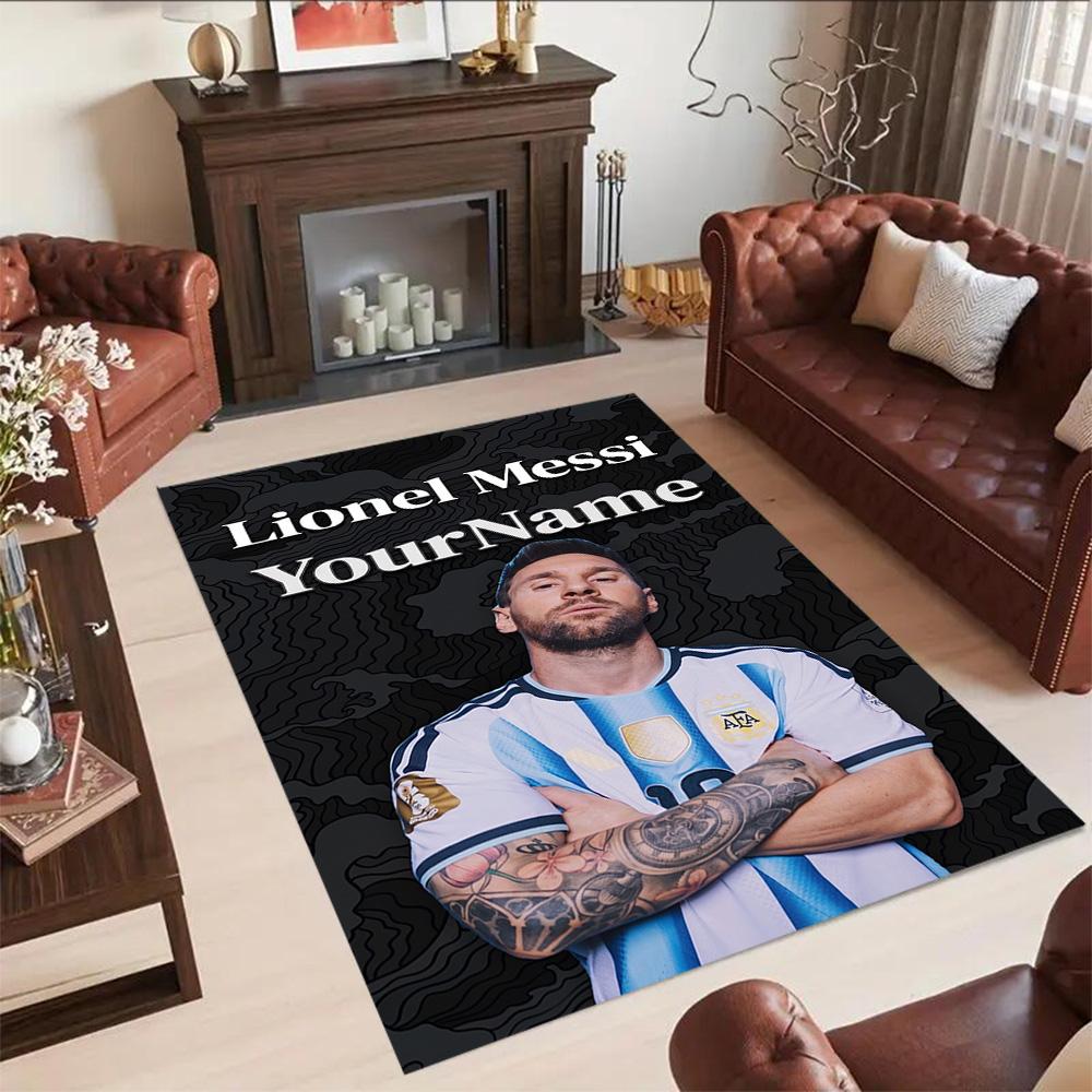 Messi 13 Personalized Text Floor Rug Office Rug Suitable for Foyer Living Rooms Game Room Bedrooms Antislip Carpet Decorate Offices