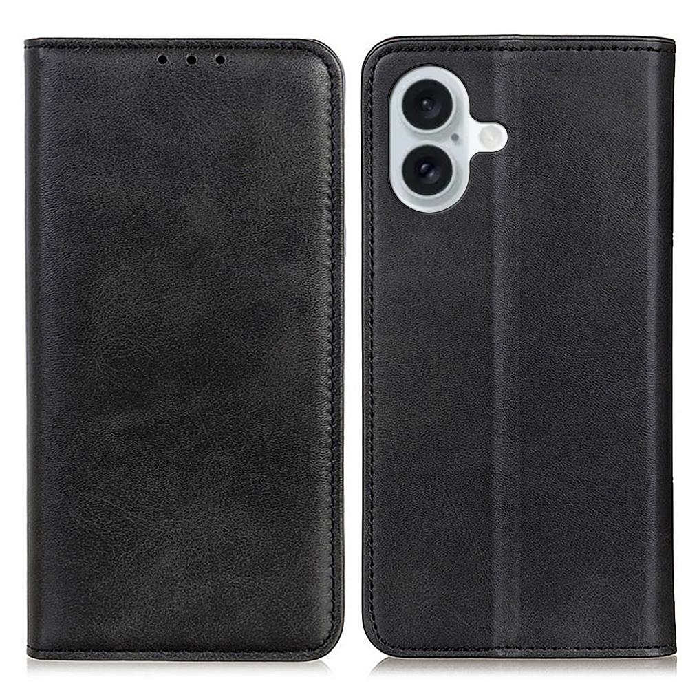 For iPhone 16 Case Magnetic Absorption Split Leather Folio Phone Cover