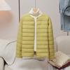 New Light and Thin Down Jacket Women's Short Round Neck V-neck Thermal Liner Autumn and Winter Collarless Slim Large Size Jacket