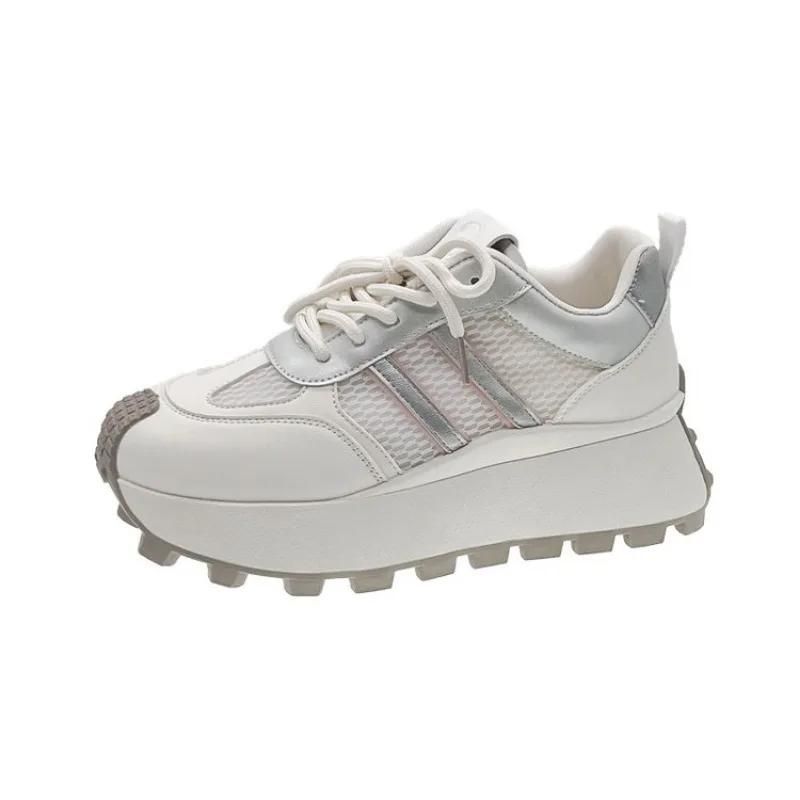 Mesh Breathable Women Casual chunky sneakers Lace-up Vulcanized Shoes Ladies Platform Sneakers Female Shoes  Zapatos De Mujer