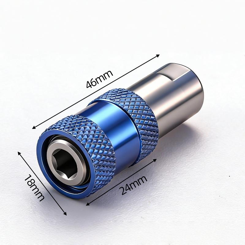 1Pcs Automatic-Locking Hex Shank Adapter 10Mm Threaded To 1/4 Inch Hex Adapter Quick Release Drill Converter Metal