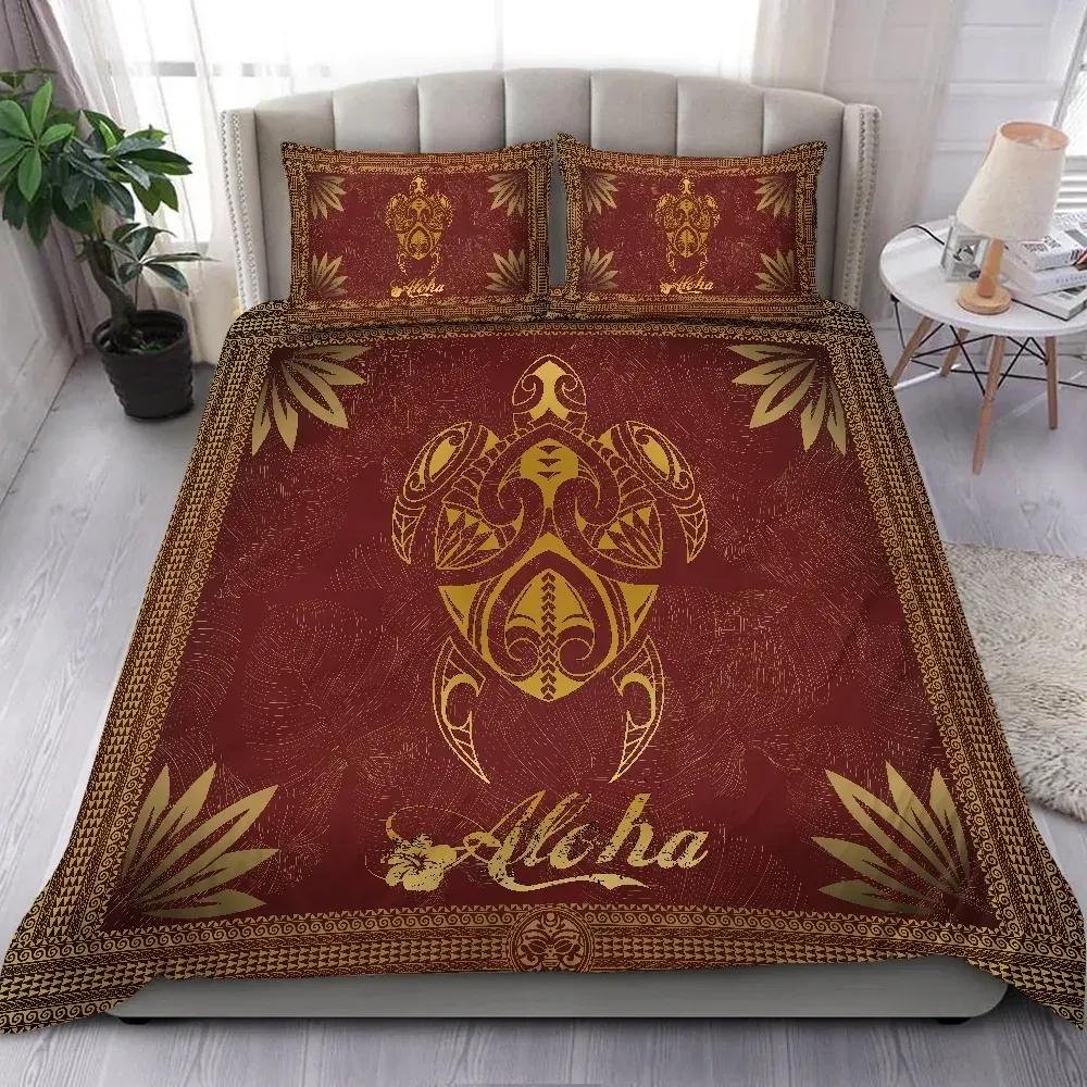 

3D Print Hawaii Floral Polynesian Home Textiles Children Quilt Cover 100% Polyester Bedding Set Luxury Three-Piece Pillowcase -1 US full200X230