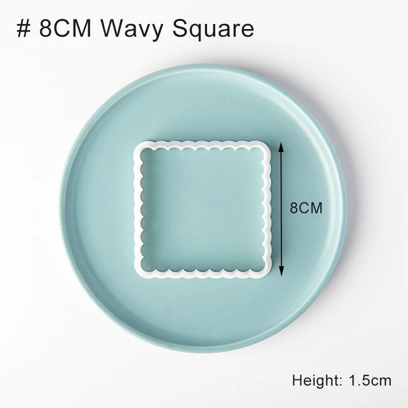 Square Arch Rectangle Cookie Cutter Mold Wavy Round Shaped Blessing Frame Fondant Cookie Cutting Die Baking Cake Decorating Tool