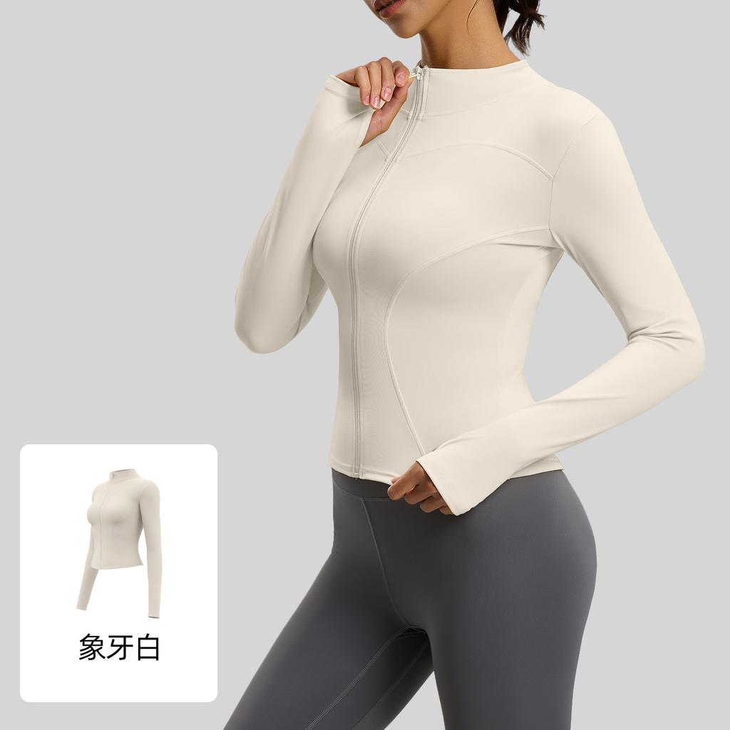 Spring And Autumn Slim Yoga Clothing Long Sleeve Women'S Skinny Running Naked Sports Fitness Yoga Jacket Top