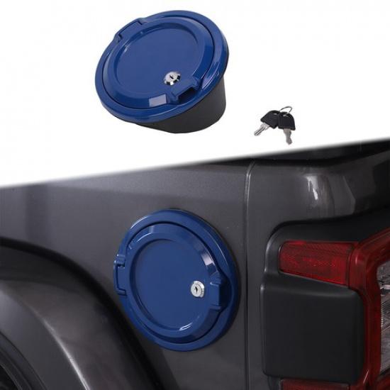 Blue Locking Gas Cap Cover for Jeep Wrangler JL 2018+ Exterior Trim Accessories