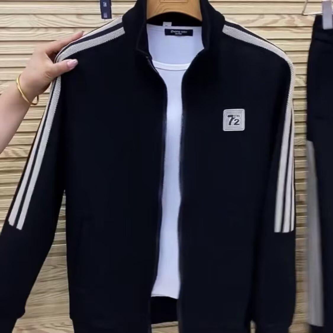 

Мужской повседневный спортивный комплект: Трендовая уличная куртка на весну/осень 2025 XL