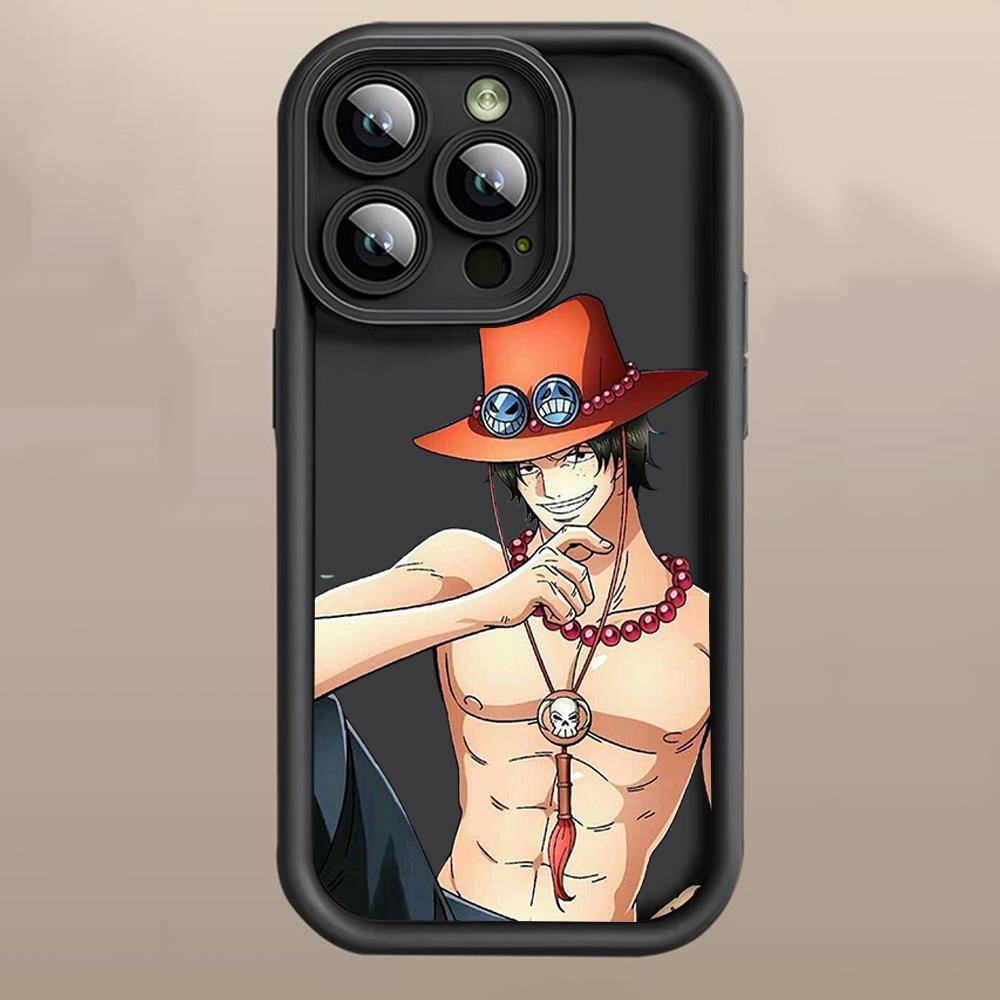 D-39 One Piece Ace  Case for iPhone 15 14 13 12 8 Plus Samsung S24 S23 Ultra A04S A05S Huawei P40 P50 P60 Nova 11 Pro Max OPPO A17K Reno 10