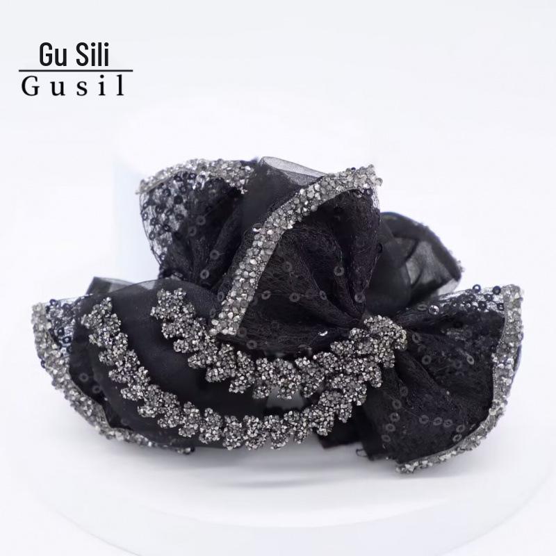 Парижская Принцесса Пшеничная Волна 11см Зажим для Волос с Бантом и Когтем - Элегантный Двусторонний Головной Убор AB