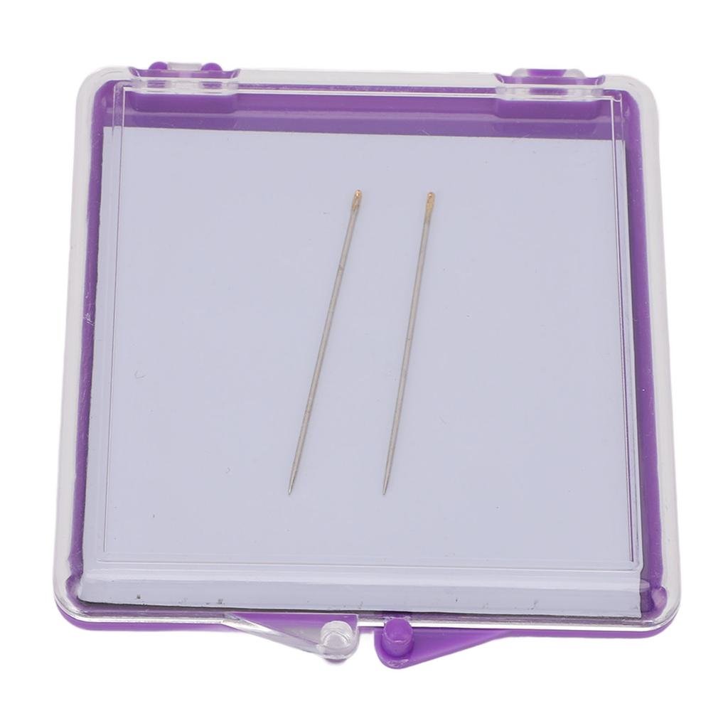 Magnetic Sewing Needle Case Transparent Cover Knitting Pin Plastic Storage Box with 2 Needles