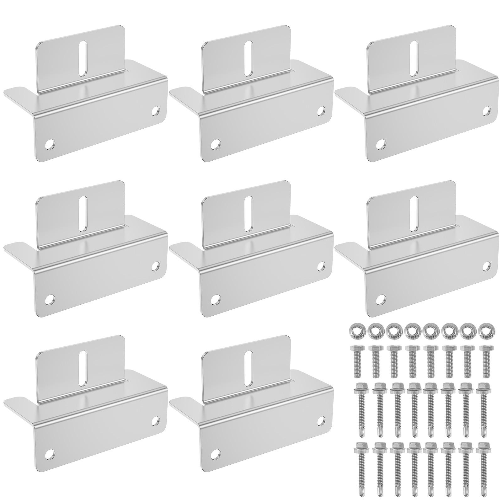 

8Pcs Solar Panel Z Bracket Holder Kit Aluminum Alloy Sturdy Solar Panel RV Roof Mount Z Bracket with Screws Solar Panel Support 4inch