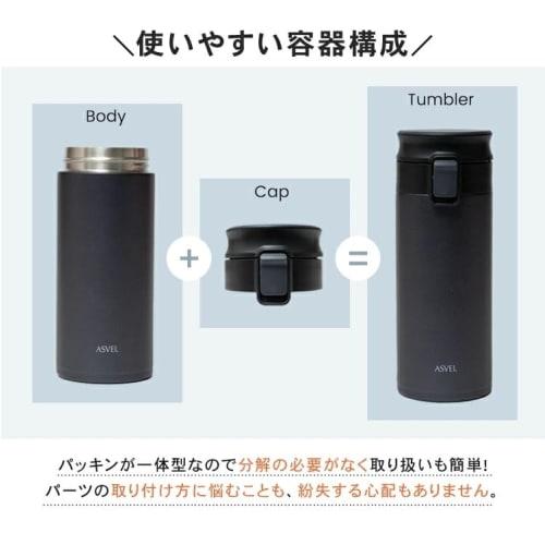 Lightweight, Stylish, One-touch Stainless Steel Water Bottle with Integrated Gasket, Model TLW350, Available In Earth Tones and Black.