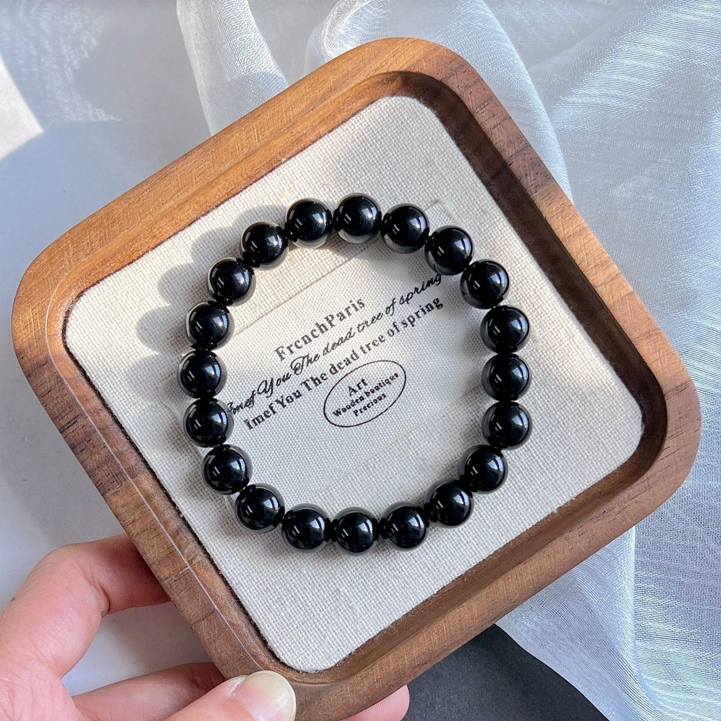 10Mm High Quality Natural Obsidian Bracelet Bracelet