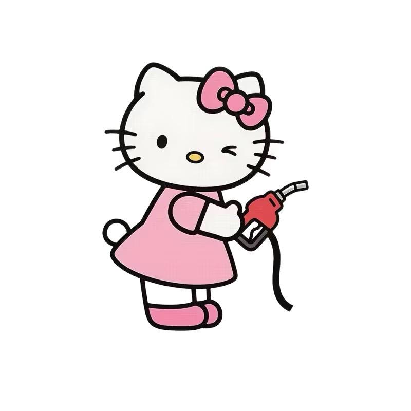 Cute Cartoon KT Cat Oil Cap Sticker for Car Decoration