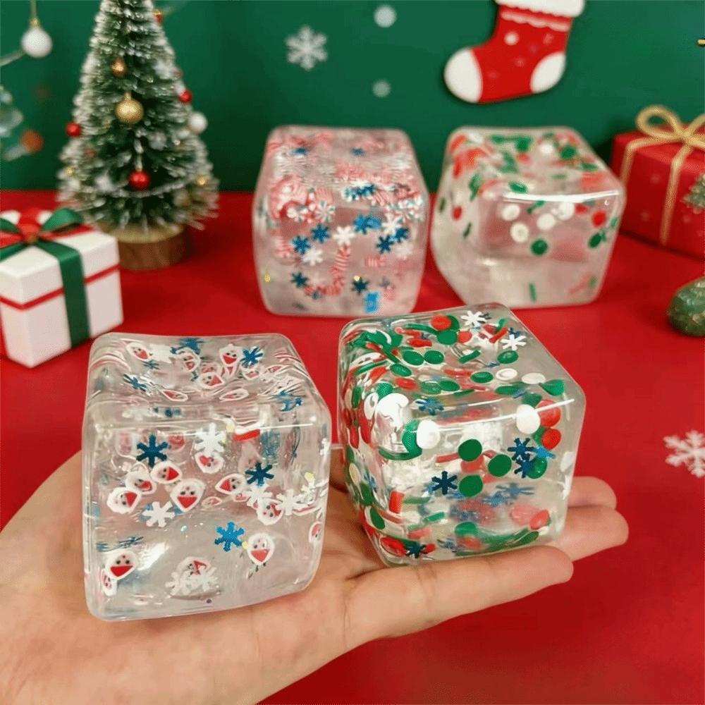 with Sequins Christmas Maltose Stress Relief Ice Cubes Ice Blocks Fidget Squeeze Toy Adults