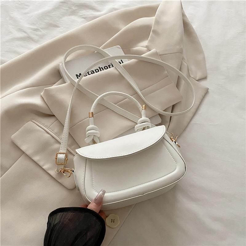 High-value solid-color handbag 2025 summer new niche design versatile ins high-end messenger bag square bag