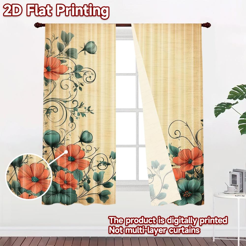 2D flat Photography Backdrop Tapestry Floral Vintage Design 100% Polyester Festive Holiday Perfect for Bedroom wall