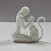 Jijijing 3D Printed Sculpture, One-Piece Molding Desktop Figure, Abstract Woman Cat Art Ornament for Home Decor Gift