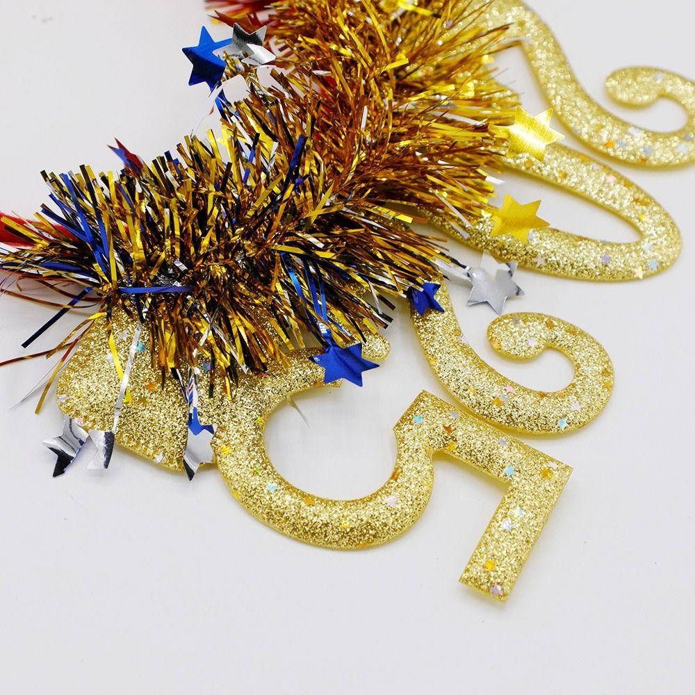 Sequin Christmas Headpiece Letter New Year Headdress 2025 Happy New Year Headband  Party Decoration