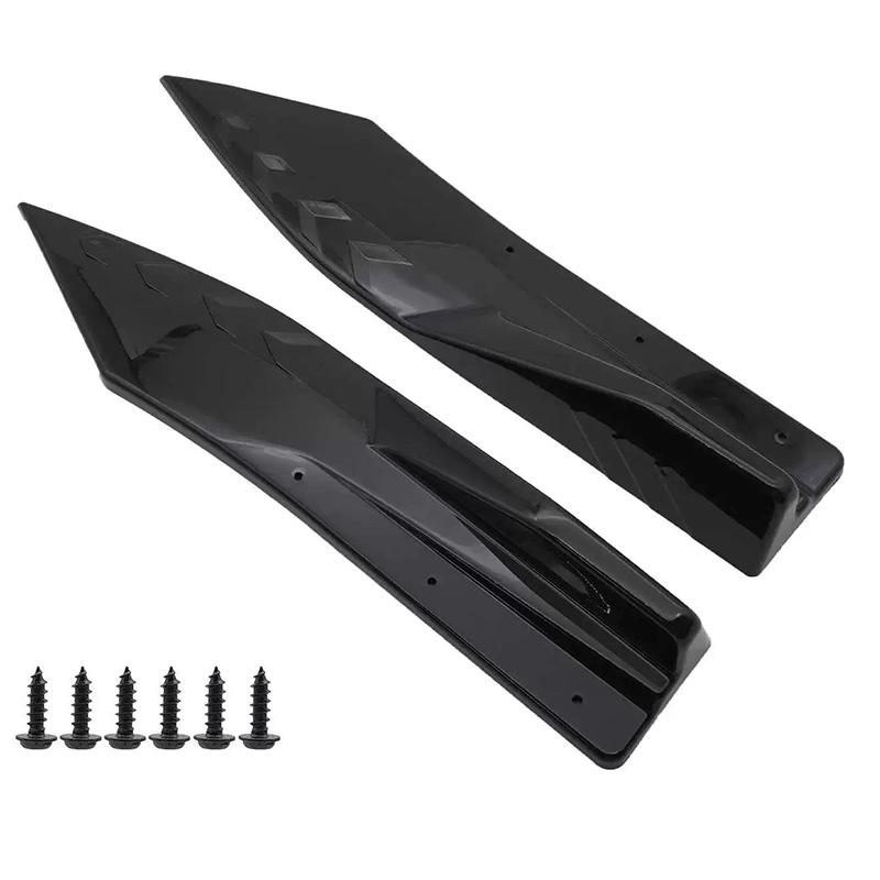 For VW Golf Mk8 MK7 MK7.5 MK6 MK5 GTI GTD GTE R R-LINE 2Pcs Rear Bumper Lip Wrap Angle Diffuser Splitter Canard Spoiler чёрный