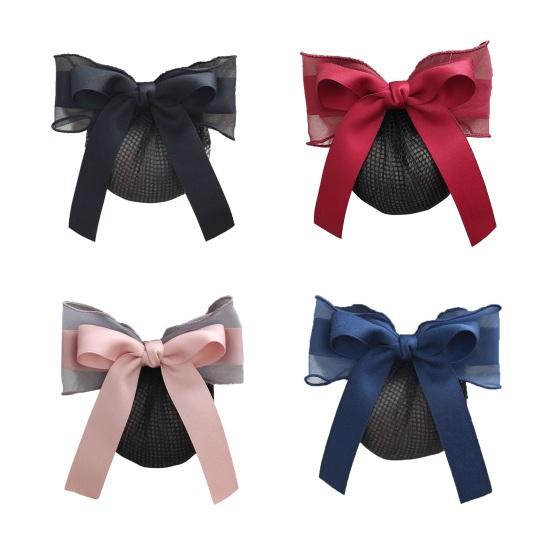 Rete per Capelli Fiocco Decorazione Tessuto Resistente Rete per Capelli Acconciatura Semplice Fiocco per Capelli Decorazione Uso Quotidiano Festa Uscita Accessori per Capelli