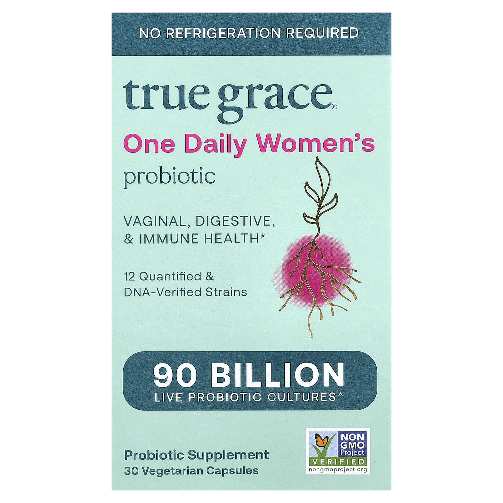 

True Grace, One Daily Women s Probiotic, 30 Veggie Capsules