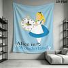 Alice Wonderland Hush Wall Hanging Printed Fabric Blanket Decorative Tapestries for Bedroom Living Room Home Decor