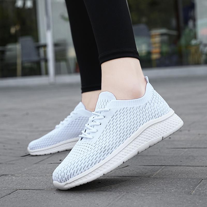 Fashion New Blue Mesh Shoes for Women Breathable Summer Lightweight Hiking Comfortable Casual Shoes Black Slip On Driving Loafers White