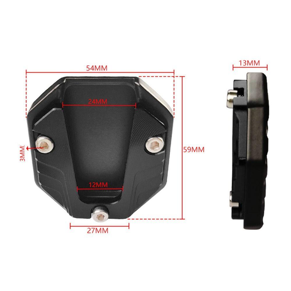 Aluminium Alloy Motorcycle Side Stand Plate High Strength Black Support Plate Universal Anti-Skid Kickstand Extender Parking