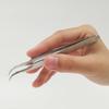 HOZAN Curved Tweezers, Stainless Steel, 115mm Long, 18g Weight, 7mm Opening, P-882