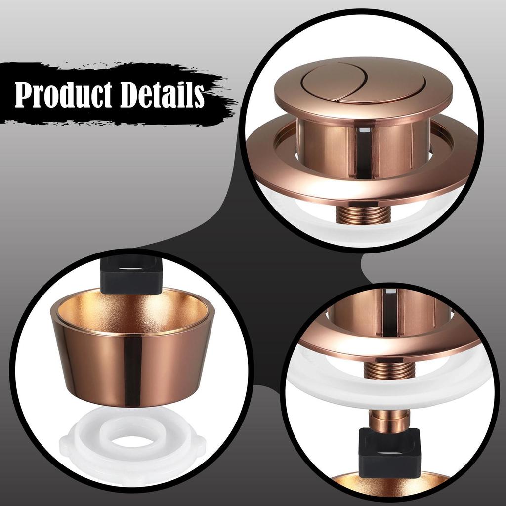 Toilet Tank Button ABS Double Push Flushing Toilet Valve Replacement Kit for Home Bathroom Upgrade