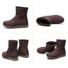 Fashion 2025 Winter Shoes Women Waterproof Snow Boots Flat Warm Plush Laides Ankle Boots Non-slip Mother Shoes Plus Size Brown Red D640