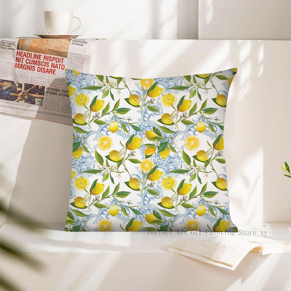 Lemon Pillow Case Square Pillow Cushion Cover Bedroom Sofa Room Decoration Casual Pillow Cover